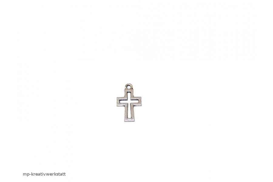 1 Stk Anhänger "Kreuz im Kreuz" 11 x 17mm silber